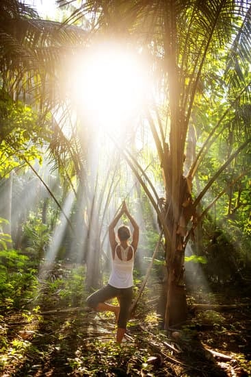 Chi insegna lo yoga: praticante in posa di loto all'aperto